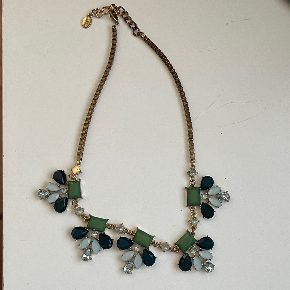 Elegant Green and Blue Statement Necklace